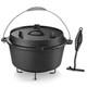 10qt Camping Dutch Oven, Pre-seasoned Cast Iron Camp Dutch Oven Pot With Lid