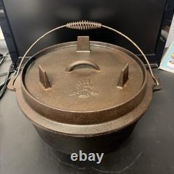 10QT Camping Dutch Oven, Pre-Seasoned Cast Iron Camp Dutch Oven Pot with Lid
