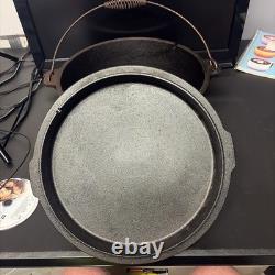 10QT Camping Dutch Oven, Pre-Seasoned Cast Iron Camp Dutch Oven Pot with Lid