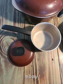 10 Pc Vintage Club Aluminum Cookware Pot Set Dutch Oven Sauce Pans withLids Brown