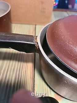 10 Pc Vintage Club Aluminum Cookware Pot Set Dutch Oven Sauce Pans withLids Brown