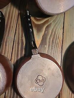 10 Pc Vintage Club Aluminum Cookware Pot Set Dutch Oven Sauce Pans withLids Brown