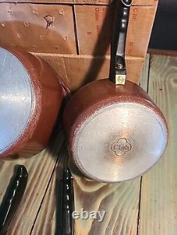 10 Pc Vintage Club Aluminum Cookware Pot Set Dutch Oven Sauce Pans withLids Brown