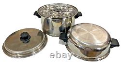 10 Piece LIFETIME 18/8 Stainless Steel 6 Qt Stock/Dutch Oven/Domed/Reg Lid/6 Egg