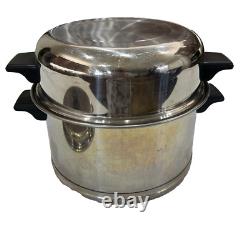 10 Piece LIFETIME 18/8 Stainless Steel 6 Qt Stock/Dutch Oven/Domed/Reg Lid/6 Egg