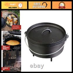 10 Pre-Seasoned Cast Iron Dutch Oven with Lid Perfect for Camping & Cooking