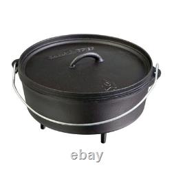 10 Pre-Seasoned Cast Iron Dutch Oven with Lid Perfect for Camping & Cooking