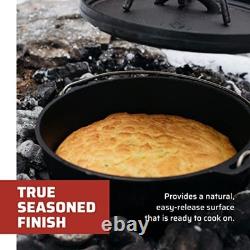 10 Pre-Seasoned Cast Iron Dutch Oven with Lid Perfect for Camping & Cooking