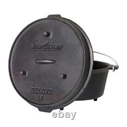 12 Qt Seasoned Cast Iron Dutch Oven Camping Outdoor Cooking Pot with Lid
