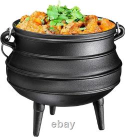12 Quart Cast Iron Dutch Oven Cauldron Pot Camping Cookware with Lid Pre-Sea