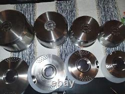 14 Piece Fagor Stainless Steel Pots Lids Handles Cookware 18/10 Dutch Oven