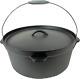 16 Quarts Pre-seasoned Cast Iron Dutch Oven With Lip Lid And Legs