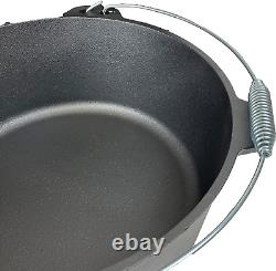 16 Quarts Pre-Seasoned Cast Iron Dutch Oven with Lip Lid and Legs