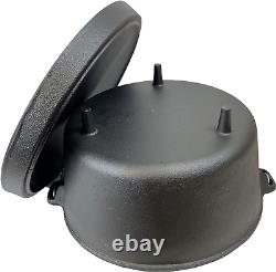 16 Quarts Pre-Seasoned Cast Iron Dutch Oven with Lip Lid and Legs