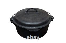 1930s Griswold # 8 Cast Iron Dutch Oven With Lid Bail Handle Self Basting Tite Top