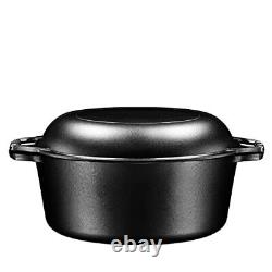 2 In 1 Double Dutch Oven And Domed Skillet Lid, 7 Quart Dutch Oven + 11 Skillet