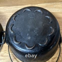 2 Rare Lodge Scalloped Cast Iron Dutch Ovens Combo 1940s With 1 Lid Read Sit Flat