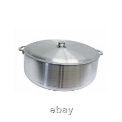 31 Qt Aluminum Caldero Stock Pot, Cooking Dutch Oven With Lid, Satin Finish