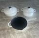 3 Pc White Cast Iron Set 10skillet, 2.5qt Dutch Oven & 2.5qt Roaster Withlid New