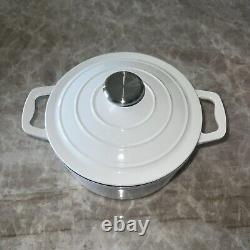 3 PC White Cast Iron Set 10Skillet, 2.5qt Dutch Oven & 2.5qt Roaster Withlid NEW