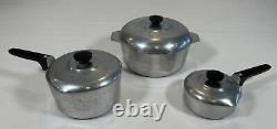 3 pcs Wagner Ware Sidney Magnalite Cookware 4248 Dutch Oven 4683 1 qt Pots withLid