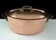 3qt. French Stamped Oval Copper Dutch Oven Tin Lined Pot With Lid