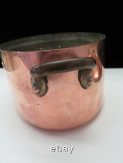 3qt. French Stamped Oval Copper Dutch Oven Tin Lined Pot With Lid