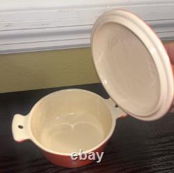 (4) GRISWOLD #67 Flamingo Red Porcelain Enameled Cast Iron Dutch Oven