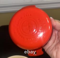 (4) GRISWOLD #67 Flamingo Red Porcelain Enameled Cast Iron Dutch Oven