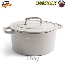 5QT Enameled Cast Iron Dutch Oven Lightweight Textured Lid All Occasion 2 Handle