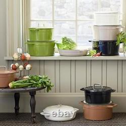 5QT Enameled Cast Iron Dutch Oven Lightweight Textured Lid All Occasion 2 Handle