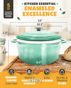 5QT Enameled Cast Iron Dutch Oven for Perfect Sourdough Bread Baking Set