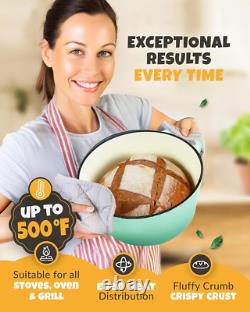 5QT Enameled Cast Iron Dutch Oven for Perfect Sourdough Bread Baking Set