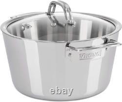 5.2Qt Stainless Steel Dutch Oven with Glass Lid Induction & Dishwasher Safe