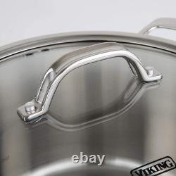 5.2Qt Stainless Steel Dutch Oven with Glass Lid Induction & Dishwasher Safe