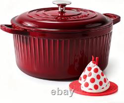 5.5QT Dutch Oven with Lid, Enameled Cast Iron Dutch Pot Oven Safe