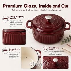 5.5QT Dutch Oven with Lid, Enameled Cast Iron Dutch Pot Oven Safe