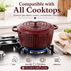 5.5QT Dutch Oven with Lid, Enameled Cast Iron Dutch Pot Oven Safe