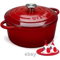 5.5QT Enameled Cast Iron Dutch Oven with Lid