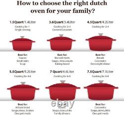 5.5QT Enameled Cast Iron Dutch Oven with Lid