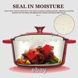 5.5QT Enameled Cast Iron Dutch Oven with Lid