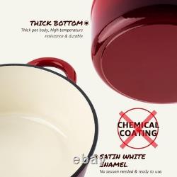 5.5QT Enameled Cast Iron Dutch Oven with Lid