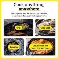 5-Piece Pre-Seasoned Cast Iron Cookware Set Skillets, Griddle & Dutch Oven N