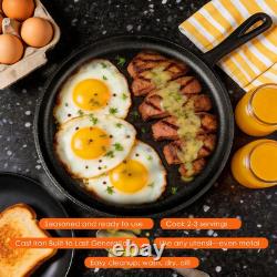 6 Piece Pre-Seasoned Cast Iron Cookware Set Incl. 5QT Dutch Oven with Lid, 8'