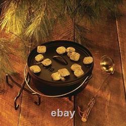 6 Qt Pre Seasoned Cast Iron Dutch Oven With Lid Campfire Cooking Utility Durable