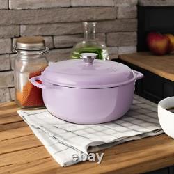 6 Quart Enameled Cast Iron Dutch Oven with Lid Dual Handles Oven Safe up to