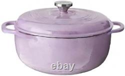 6 Quart Enameled Cast Iron Dutch Oven with Lid Dual Handles Oven Safe up to