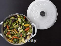 6 Quart Enameled Cast Iron Dutch Oven with Lid Dual Handles Oven Safe up to
