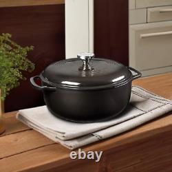 6 Quart Enameled Cast Iron Dutch Oven with Lid Dual Handles Oven Safe up to