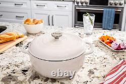 6 Quart Enameled Cast Iron Dutch Oven with Lid Dual Handles Oven Safe up to